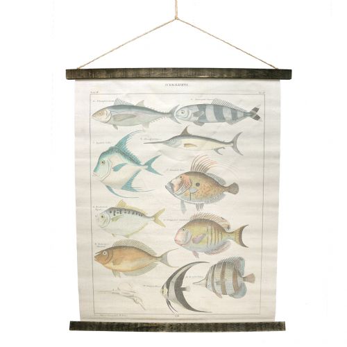 Floristik24 Rotolo decorativo in lino con pesce 60 cm x 72 cm