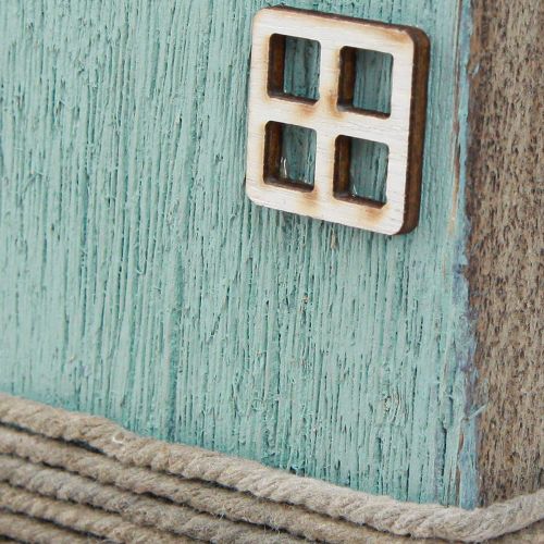 Prodotto Faro decorazione da tavolo marittima aspetto antico legno blu 40,5 cm