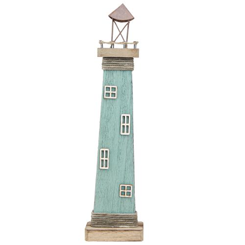 Prodotto Faro decorazione da tavolo marittima aspetto antico legno blu 40,5 cm