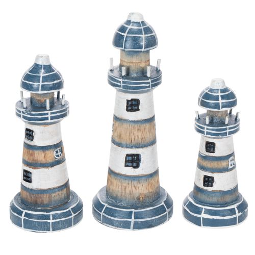 Floristik24 Decorazione a forma di faro, stile marittimo, per soggiorno e terrazzo, 20 cm, set da 3.