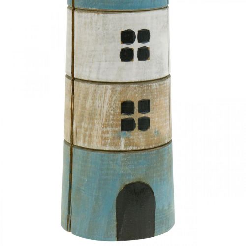Floristik24 Decorazione marittima, faro in legno, decorazione marina, faro decorativo blu H31cm