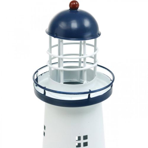 Floristik24 Decorazione estiva in metallo con decorazione marittima blu scuro faro