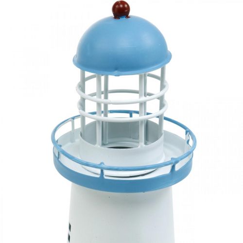 Floristik24 Decorazione in metallo azzurro faro Decorazione marittima