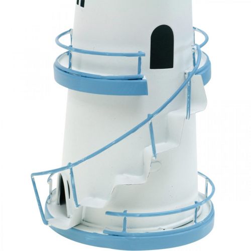 Floristik24 Decorazione in metallo azzurro faro Decorazione marittima