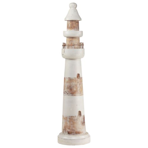 Faro decorazione decorazione marittima legno bianco naturale 58 cm