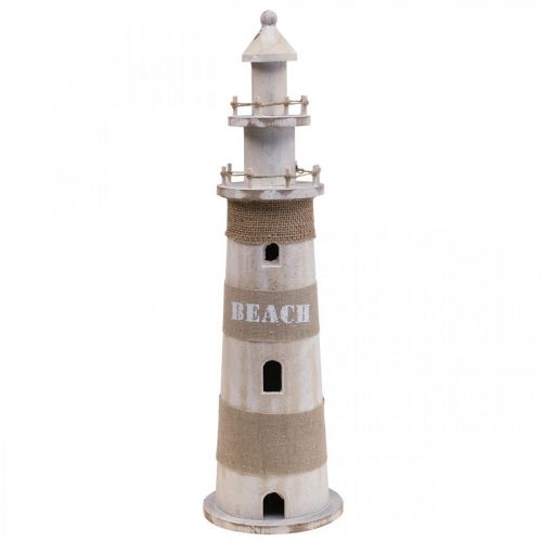 Floristik24 Decorazione legno faro bianco, decorazione marittima naturale H44cm