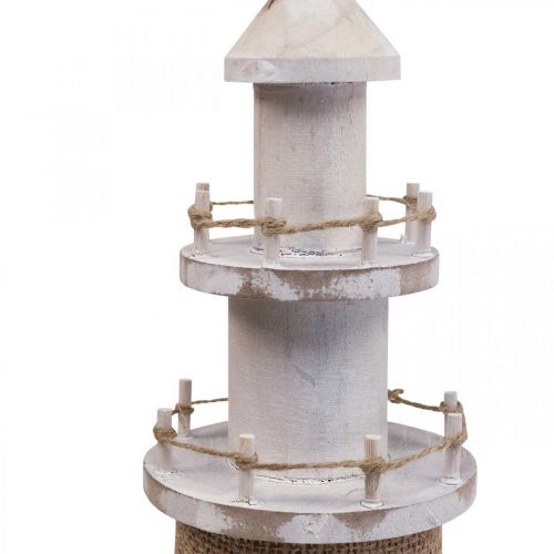 Floristik24 Decorazione legno faro bianco, decorazione marittima naturale H44cm