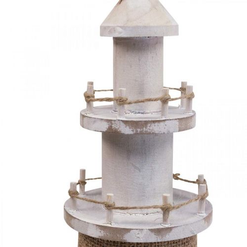 Prodotto Decorazione legno faro bianco, decorazione marittima naturale H44cm