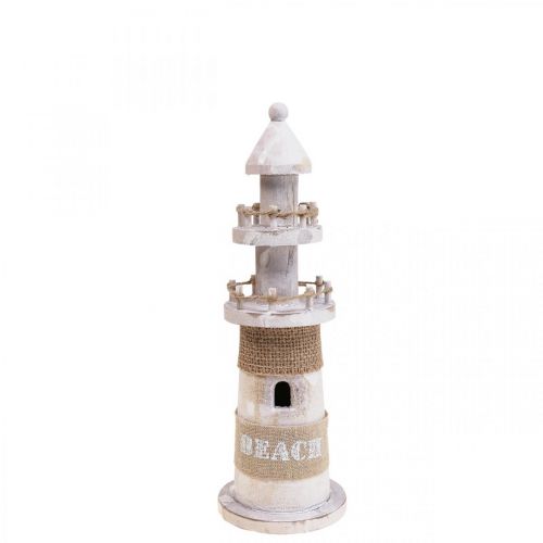 Prodotto Faro in legno Maritime Wood Deco Bianco H25cm