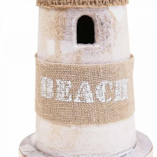 Floristik24 Faro in legno Maritime Wood Deco Bianco H25cm