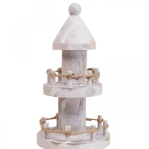 Prodotto Faro in legno Maritime Wood Deco Bianco H25cm