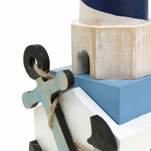 Floristik24 Faro decorativo marittimo blu scuro 34 cm