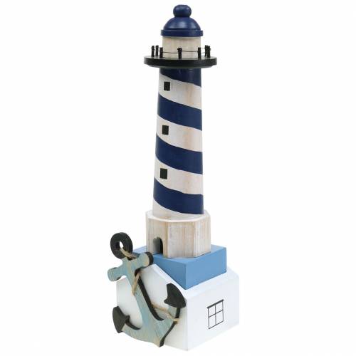 Floristik24 Faro decorativo marittimo blu scuro 34 cm