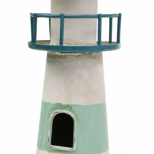 Floristik24 Faro turchese, bianco Ø10.5cm H35cm