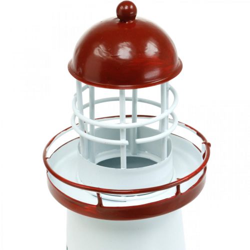 Floristik24 Decorazione estiva in metallo con decorazione marittima rossa faro