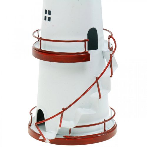 Floristik24 Decorazione estiva in metallo con decorazione marittima rossa faro