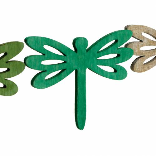 Prodotto Libellule da spargere, decorazione estiva in legno, decorazione da tavolo verde 48 pz