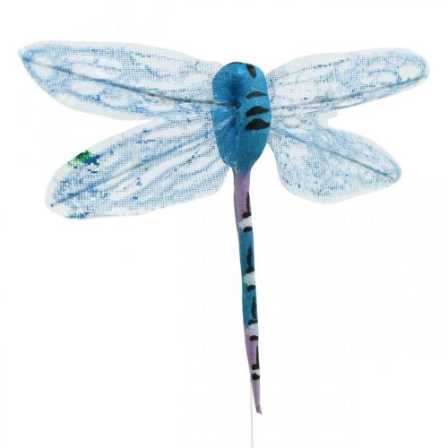 Prodotto Decorazione estiva, libellule su filo, insetti decorativi gialli, verdi, blu L10,5 cm 6 pezzi