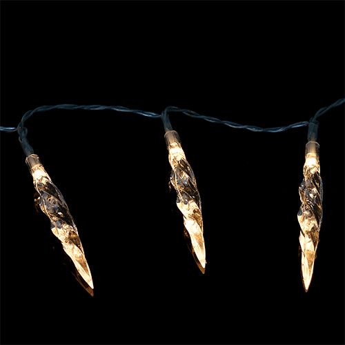 Ghiacciolo a catena luminosa 40 LED bianco caldo 3,9 m