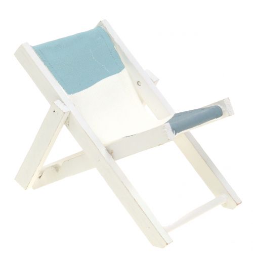 Sdraio decorativo bianco-blu-grigio H10cm