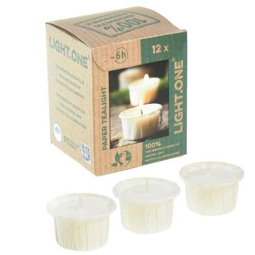 Floristik24 Light.one candeline in carta naturali senza plastica vegan 12 pz