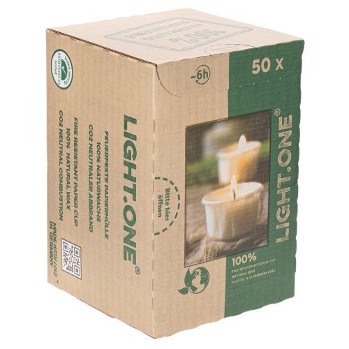 Prodotto Tealight in custodia di carta per occasioni festive e momenti suggestivi Light One 4cm 50 pezzi