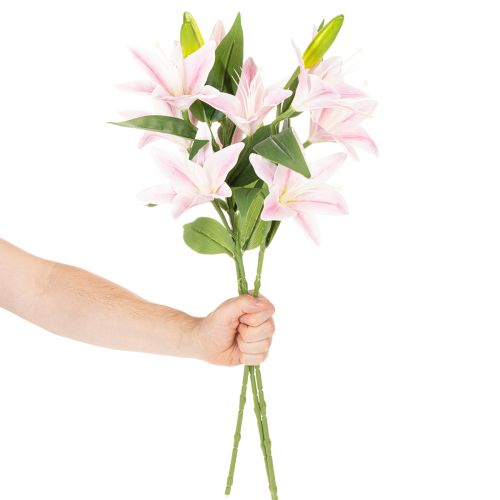 Giglio artificiale, fiore a stelo, decorazione, 68 cm, 3 pezzi | Floristik24.it