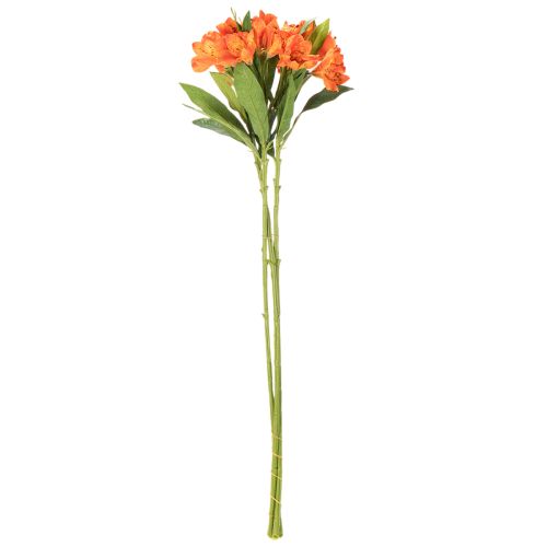 Fiori artificiali di Alstroemeria arancione, decorazione per bouquet artificiale, 75 cm, 3 pezzi | Floristik24.it