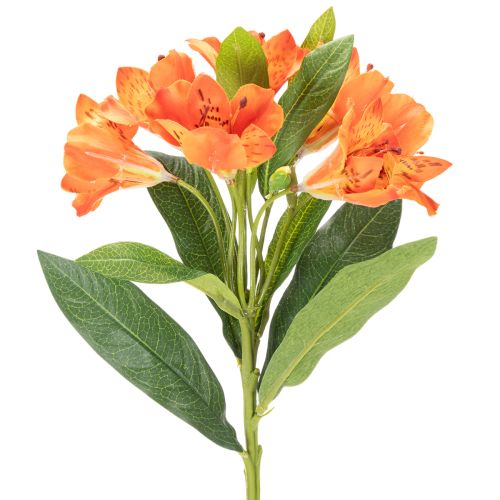 Fiori artificiali di Alstroemeria arancione, decorazione per bouquet artificiale, 75 cm, 3 pezzi | Floristik24.it
