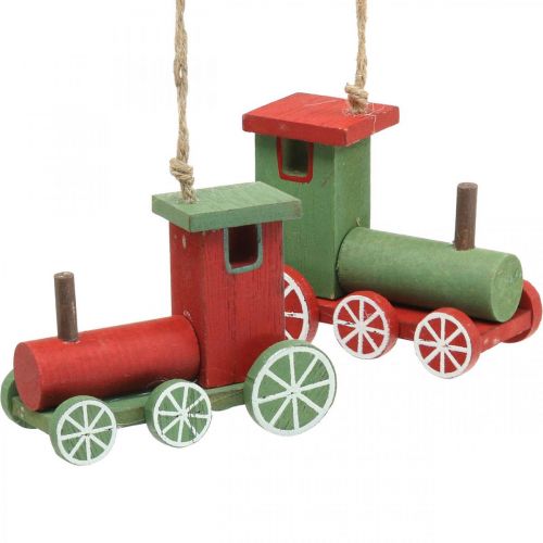 Prodotto Locomotiva Decorazioni per l&#39;albero di Natale legno rosso, verde 8,5 × 4 × 7 cm 4 pezzi