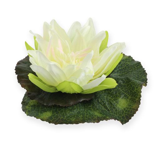Fiore di loto galleggiante 18 cm bianco 3 pezzi