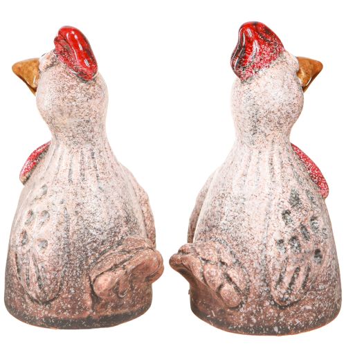Prodotto Divertente figura decorativa decorativa in ceramica di pollo Pasqua 10,5 cm 4 pezzi
