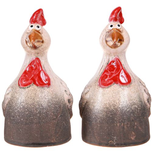 Prodotto Divertente pollo decorazione in ceramica pollo in ceramica Pasqua 13,5 cm 2 pz