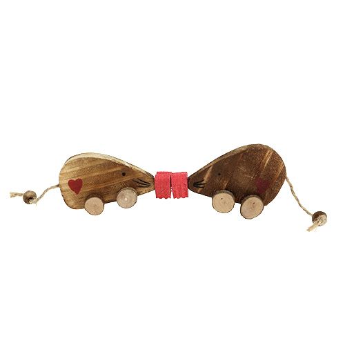 Prodotto Coppia di topi con magneti in legno naturale 4p