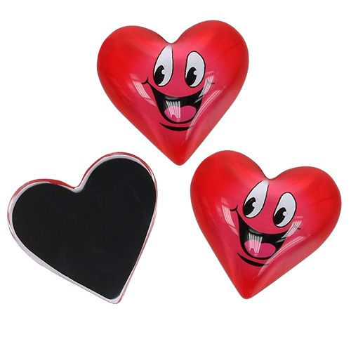 Floristik24 Magnete cuore emoticon rosso 4cm 6pz