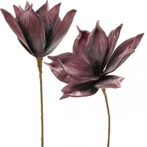 Floristik24 Fiore artificiale magnolia viola schiuma fiore Ø10cm 6pz