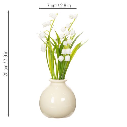 Bouquet artificiale di mughetti in un vaso classico, ideale per l'arredamento della casa, 20 cm