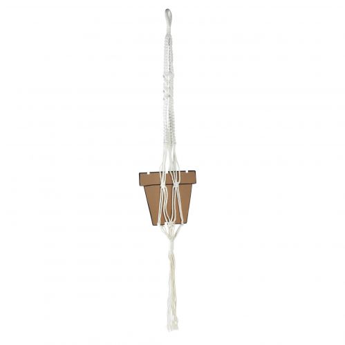 Prodotto Cesto sospeso in macramè per vaso Ø18–19 cm crema H85 cm