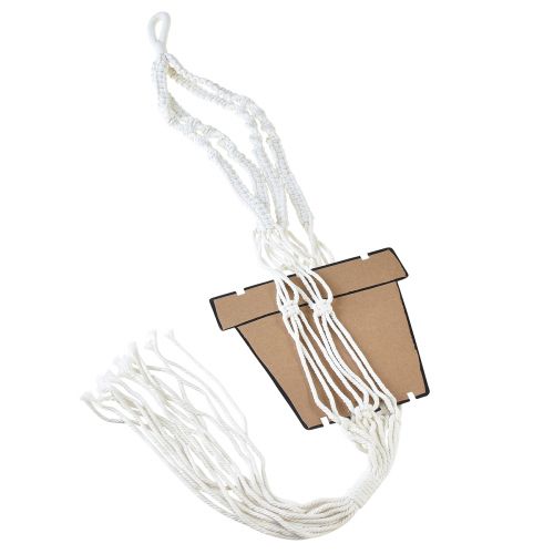 Prodotto Cesto sospeso in macramè per vaso Ø18-19 cm crema H85 cm