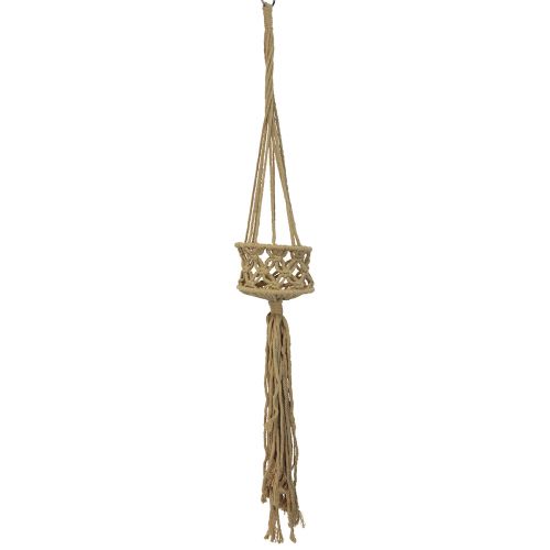 Prodotto Decorazione macramè da appendere boho beige marrone Ø12cm H79cm