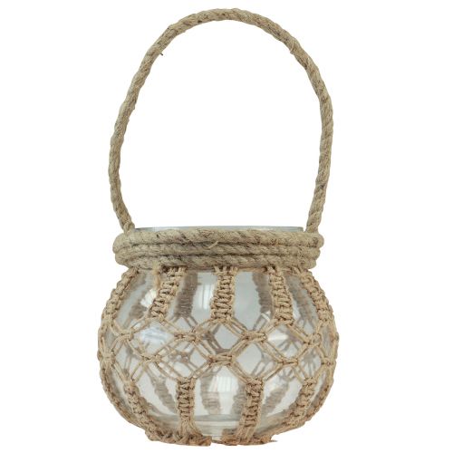 Prodotto Vaso in vetro decorativo da appendere decorativo in vetro macramè trasparente Ø16cm H29cm