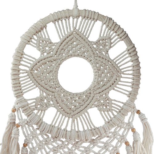 Prodotto Decorazione murale color crema in macramè con acchiappasogni 29×72 cm