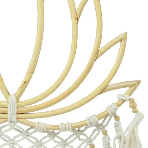 Floristik24 Decorazione murale in macramè decorazione loto bambù crema naturale 70 cm