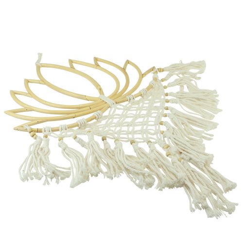 Floristik24 Decorazione murale in macramè decorazione loto bambù crema naturale 70 cm