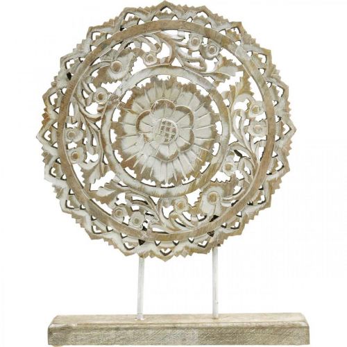 Floristik24 Mandala da posizionare, decorazione floreale in legno, decorazione da tavola, decorazione estiva shabby chic natura H39.5cm Ø30cm