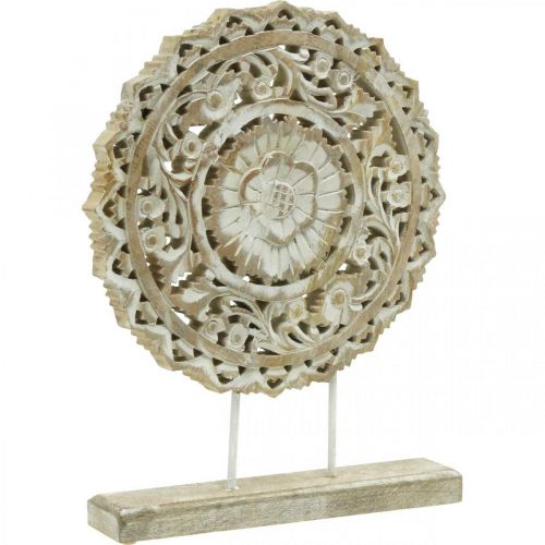 Floristik24 Mandala da posizionare, decorazione floreale in legno, decorazione da tavola, decorazione estiva shabby chic natura H39.5cm Ø30cm