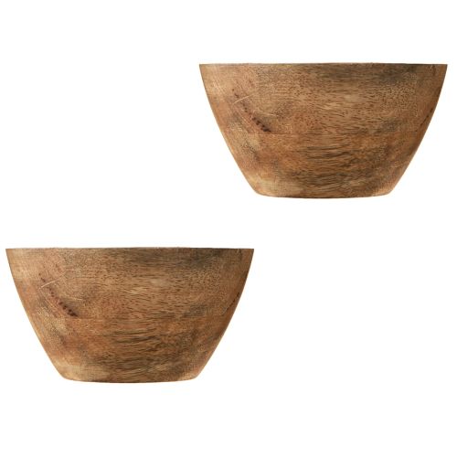 Prodotto Ciotola decorativa in legno di mango, ciotola in legno di pesca, diametro 12,5 cm, 2 pezzi