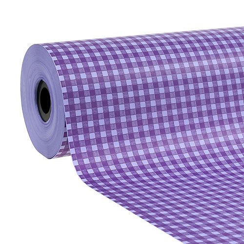 Floristik24 Polsino in carta plaid viola 25cm 100m