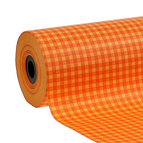 Prodotto Polsino di carta 25 cm 100 m quadretti arancioni