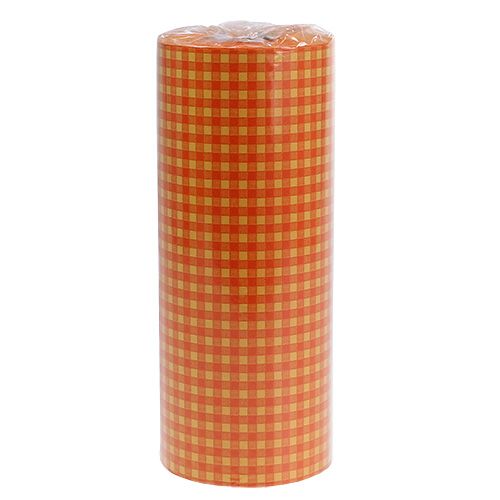 Prodotto Polsino di carta 25 cm 100 m quadretti arancioni